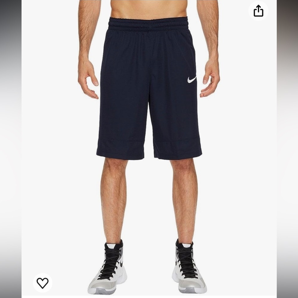 Men's Nike DRI-FIT Mesh shorts size M blue drawstring pockets